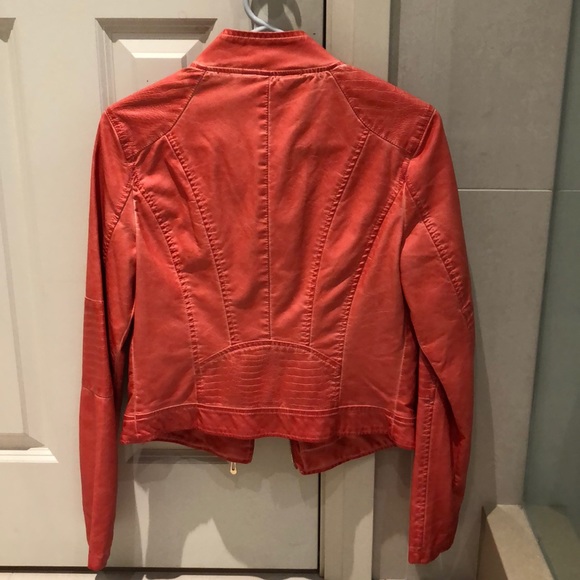 Orange leather look jacket - Picture 4 of 4